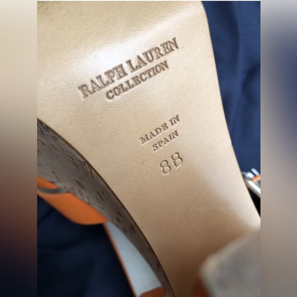 Ralph Lauren Collection women platform heel leather sandals - Picture 5 of 9